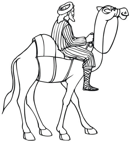 Riding A Camel Coloring Page